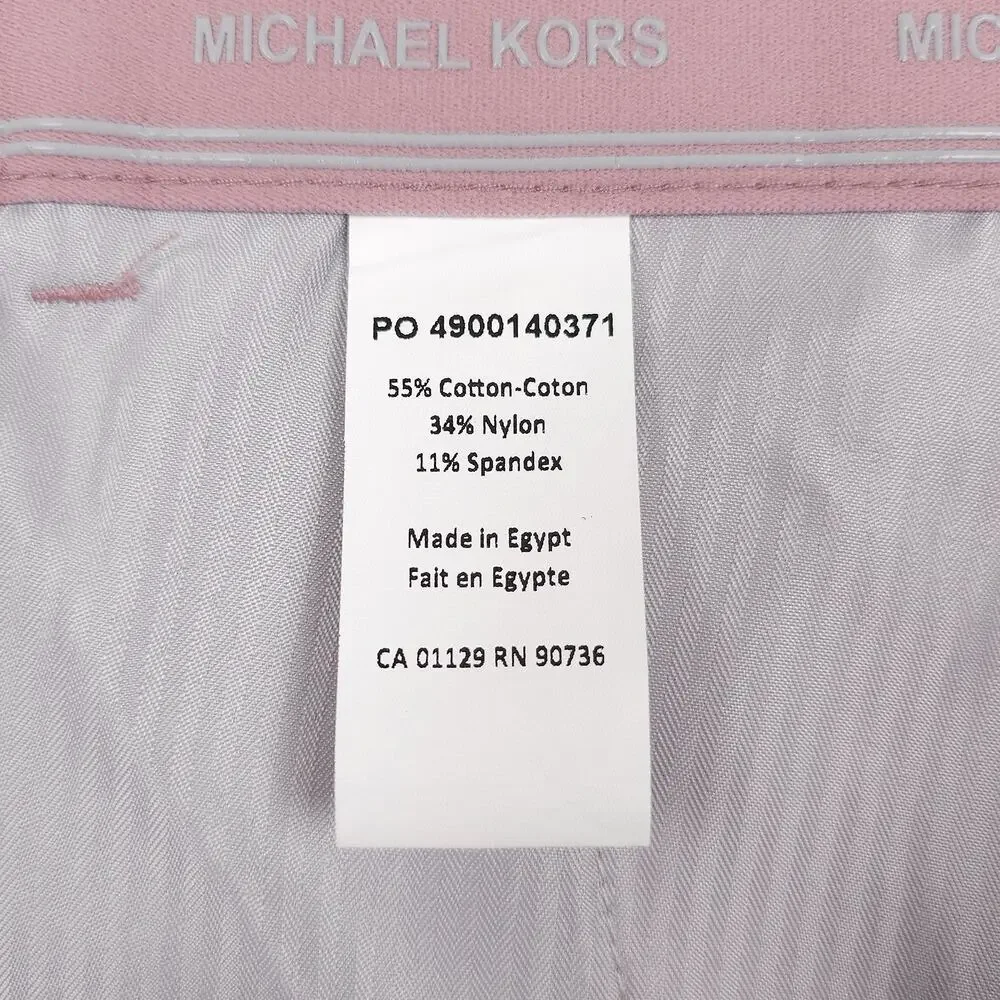 Michael Kors Mens Classic Fit Dress Pants 32x32 Rose Pink Solid Stretch Cotton
